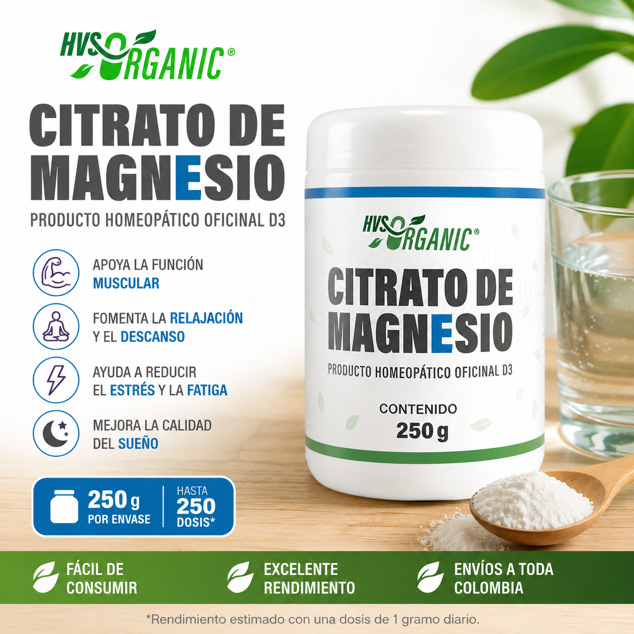 👉 Citrato de Magnesio 250 g | Energía, descanso y bienestar diario