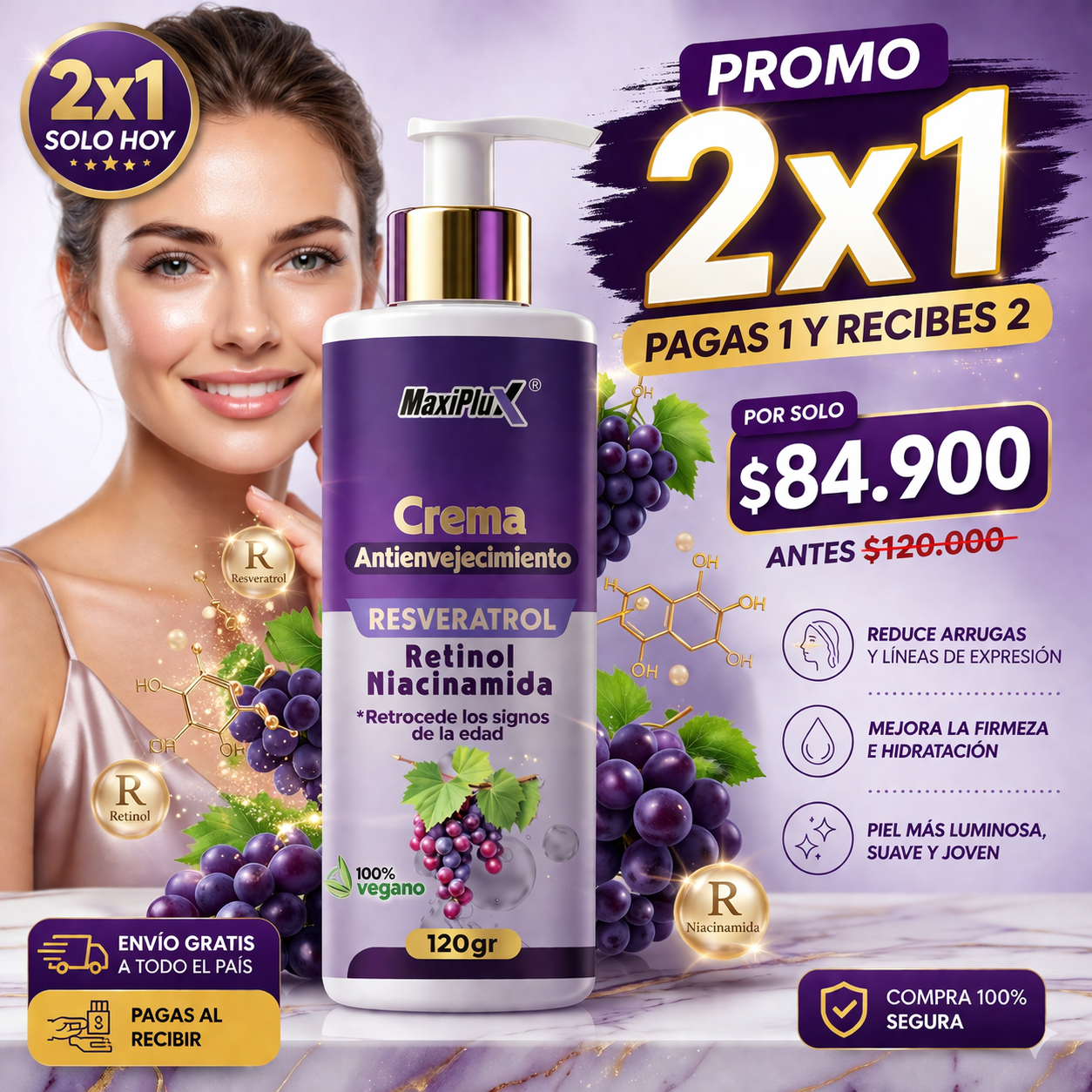 PROMO 2x1 Crema Antiedad – Rejuvenece tu piel rápido