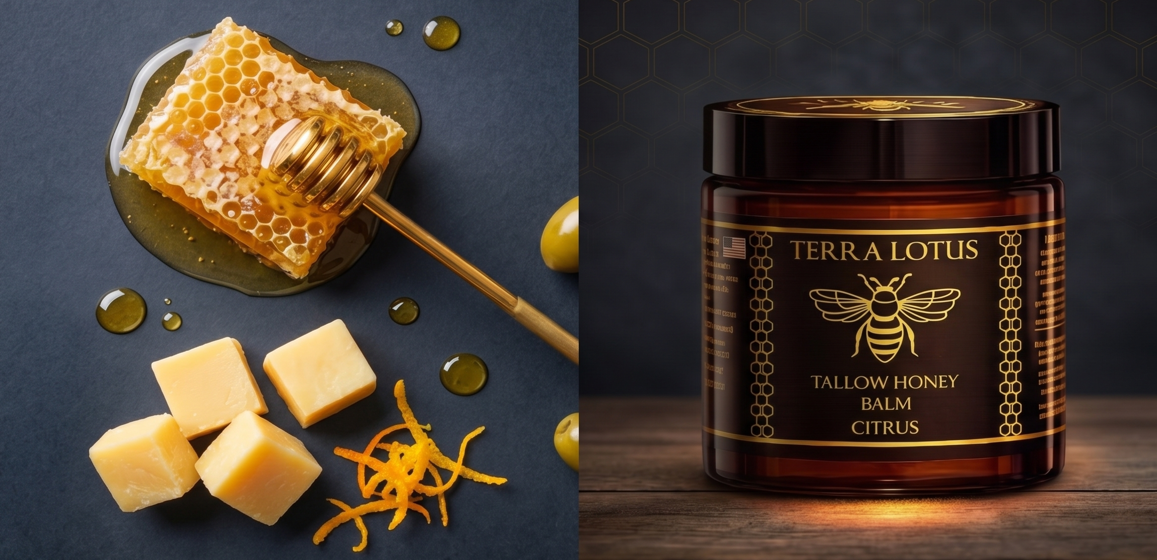 TERRA LOTUS™ Crema Natural de Sebo de Res con Miel Orgánica – Hidratación Profunda para Rostro y Cuerpo